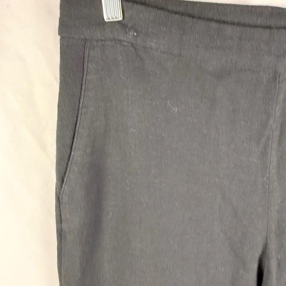 Banana Republic Black Cropped Linen Blend Tassle Hem Ankle Pants Size 4 Casual‎